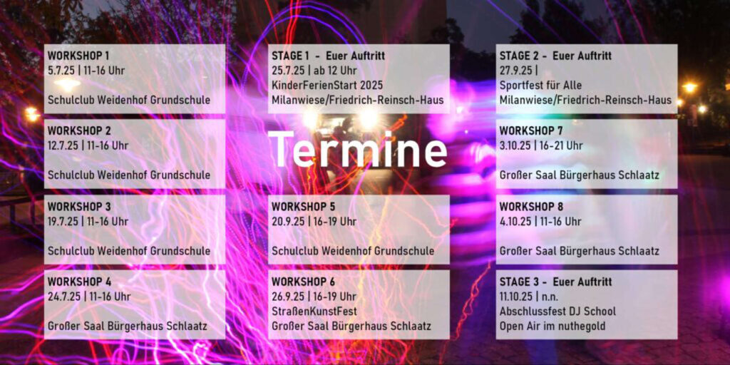 nuthegold e.V. - DJ School Termine